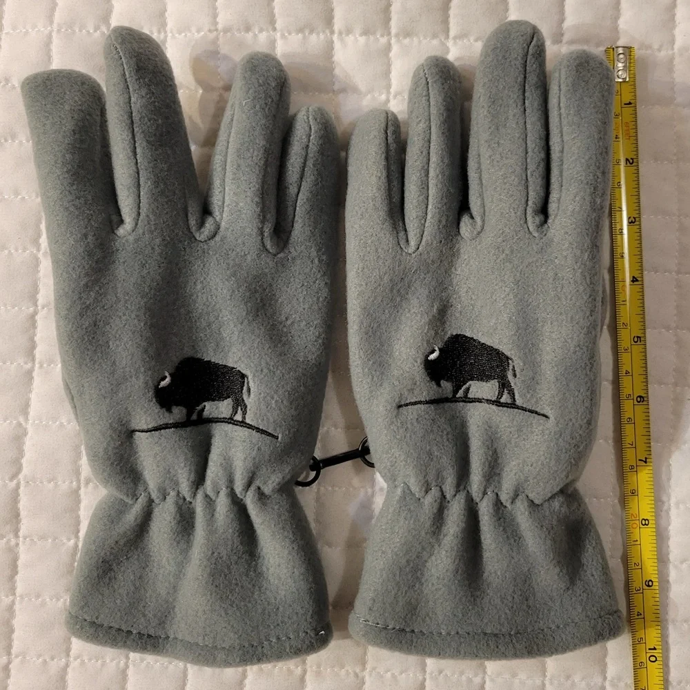 Winter Grey Bison Buffalo Soft Gloves Gorpcore Granola Normcore Rustic‎ Western